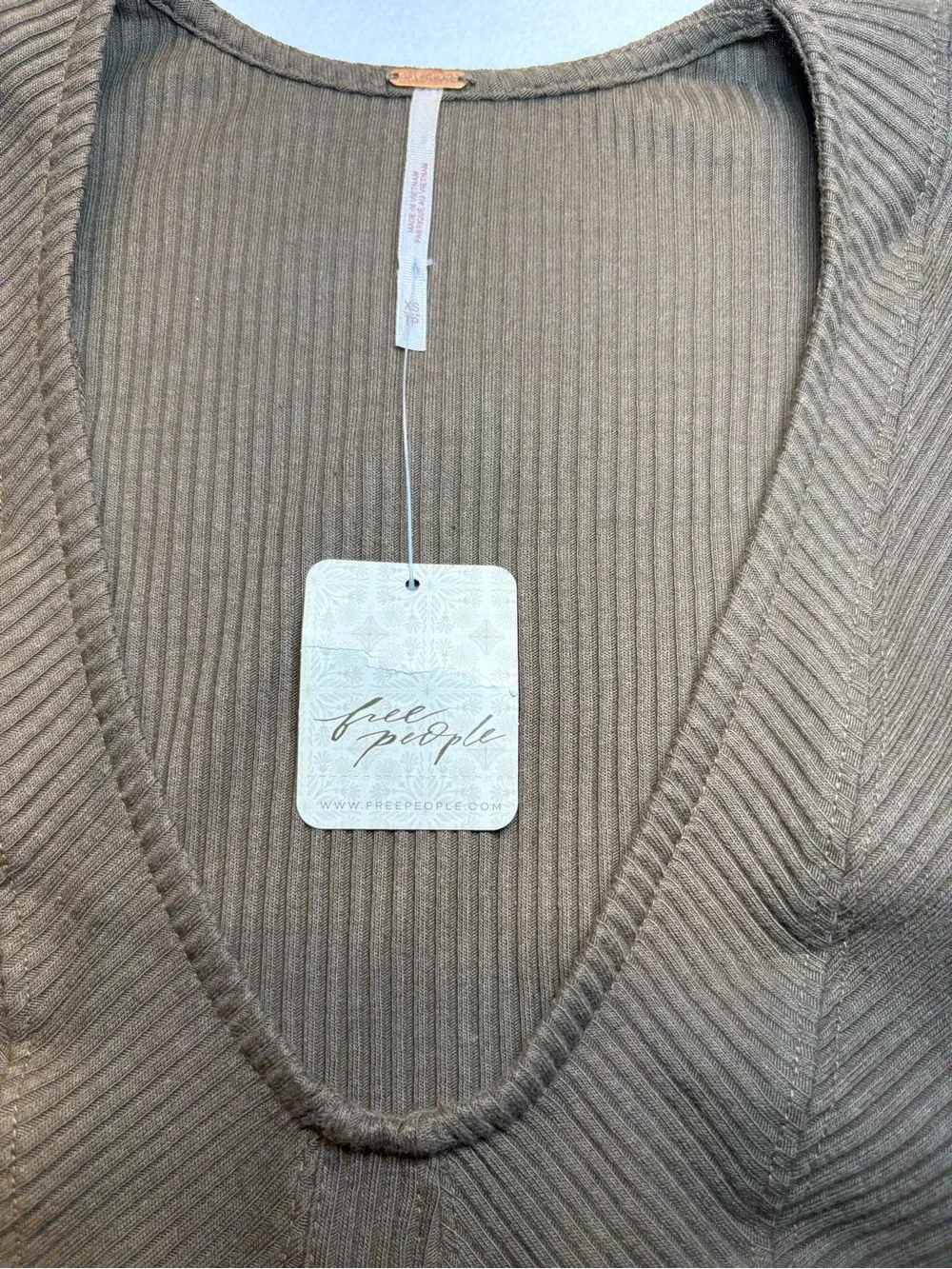 Free People Petra Scoop-Neck Crop Top in Tortoise Shell Brown - Picture 5 of 10